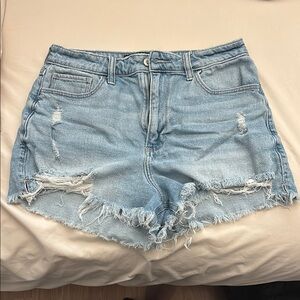 Hollister Blue Jean Shorts Distressed Cut-Off Style